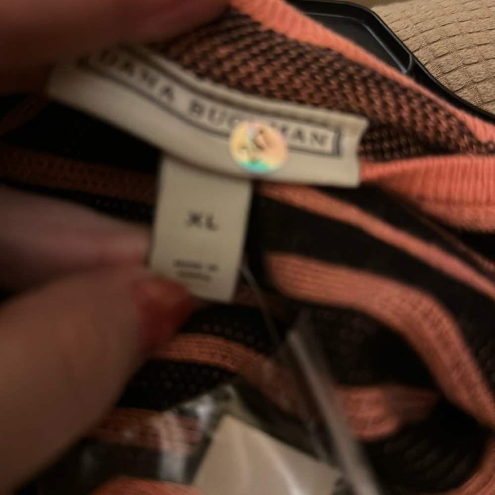 Dana Buchman Striped Sweater - Brown and Pink